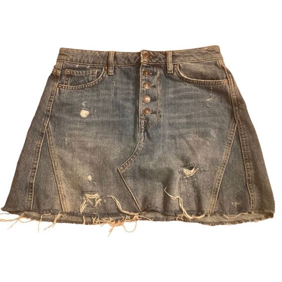 Free People “We the Free” Denim Skirt - Picture 1 of 8